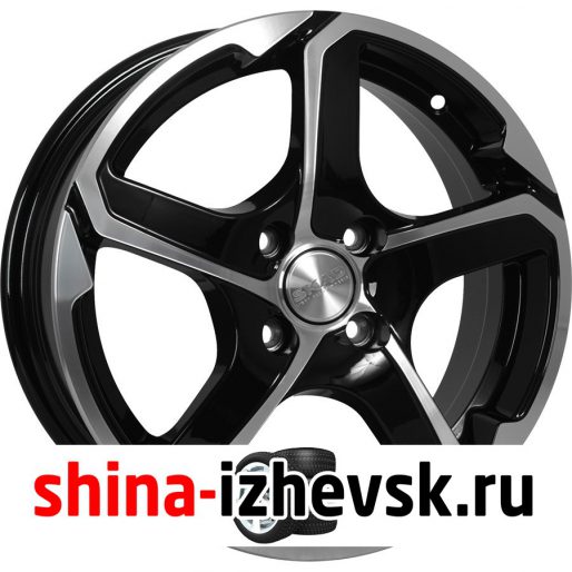 Колесный диск СКАД Аллигатор 6xR15 4×100 ET50 DIA60.1 черный глянцевый с полированной лицевой поверхностью в Ижевске